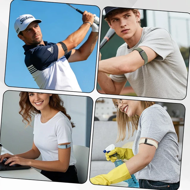Alt view image 7 of 7 - 3 Packs Nylon Stretchy Bicep Straps Compatible with Whoop 5.0/4.0/3.0 Bands Breathable Sport Adjustable Replacement Arm/Ankle Bands for Whoop 5.0 MG/One/Peak/Life Health Fitness Activity Tracker
