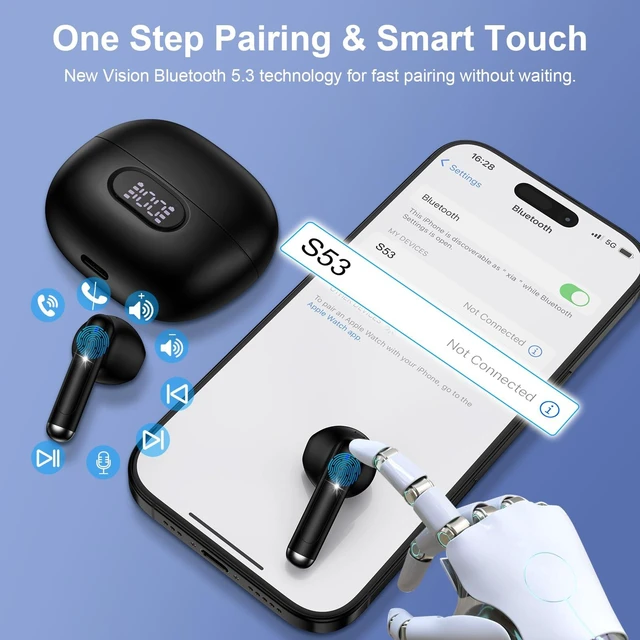 Alt view image 6 of 7 - Wireless Earbuds Bluetooth Headphones for Samsung Galaxy S26 S25 Ultra S24 S23 S22 S21 S20 FE A16 5G A15 A14 A57 A56 A55 A54 A37 A36 A35, Wireless Charging Case Digital Display Ear Buds with Deep Bass