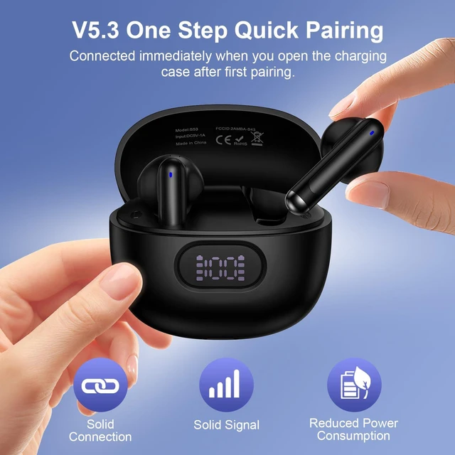 Alt view image 2 of 7 - Wireless Earbuds Bluetooth Headphones for Samsung Galaxy S26 S25 Ultra S24 S23 S22 S21 S20 FE A16 5G A15 A14 A57 A56 A55 A54 A37 A36 A35, Wireless Charging Case Digital Display Ear Buds with Deep Bass