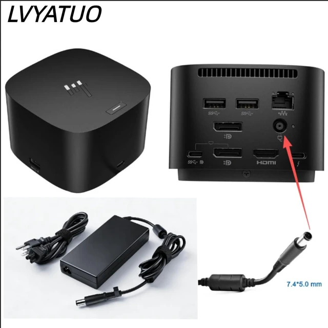 Alt view image 3 of 6 - 150W Charger Fit for HP Thunderbolt Dock 120W G2 2UK37AA G4 4J0A2AA 4J0A2AA#ABA, G2 HSN-IX01, ProDesk 600 G4 G5 G3, EliteBook 8460W, 906329-001 932446-850 693709-001 801637-001 AC Adapter
