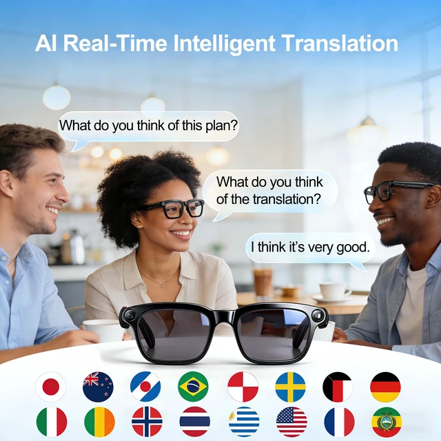 Alt view image 6 of 7 - AI Smart Glasses with Camera for POV Photo & Vlogging Capture Audio Capture clear first-person POV photos & travel vlogs hands-free