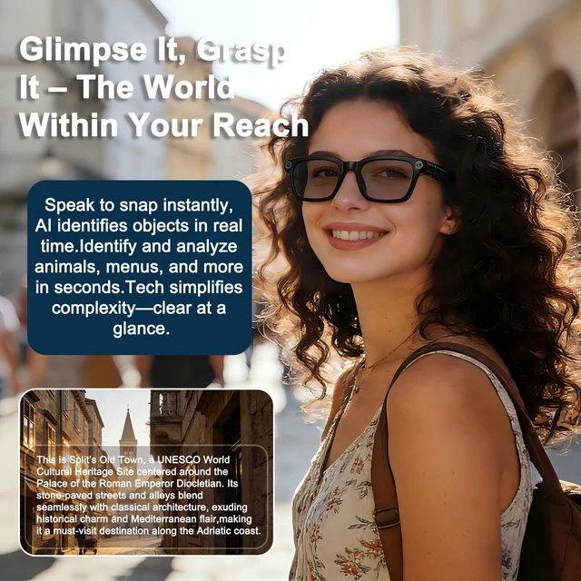 Alt view image 5 of 7 - AI Smart Glasses with Camera for POV Photo & Vlogging Capture Audio Capture clear first-person POV photos & travel vlogs hands-free