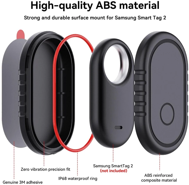 Alt view image 2 of 7 - 4 Pack for Samsung Smart Tag 2 Adhesive Mount, ABS Waterproof Case with 3M Adhesive Sticker Stick on Car/Bike/Luggage & More for Galaxy Smart Tag 2, Hidden Smarttag2 Full Protective Holder Anti-Lost