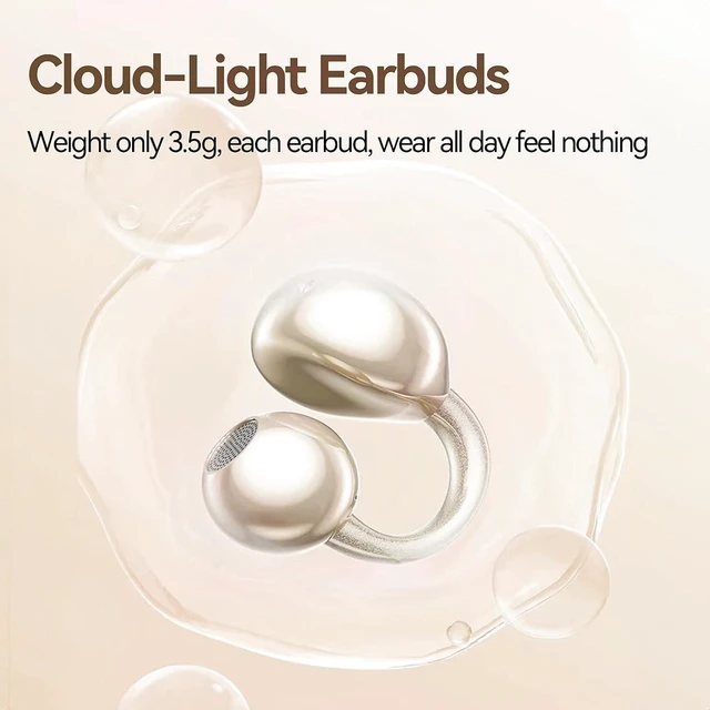 Alt view image 5 of 6 - Clip on Earbuds for Small Ears & Glasses, Open Ear Bluetooth 5.4 Headphones with 40H Playtime & Digital Display, Sweatproof