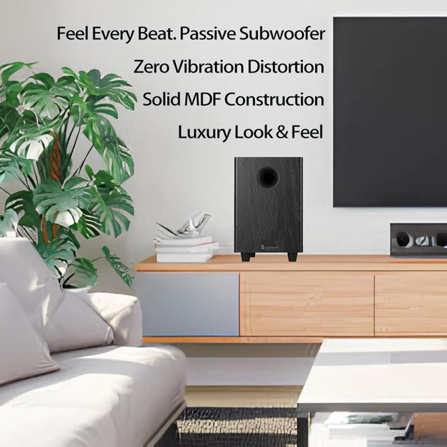 Alt view image 3 of 7 - Audio Fantasy 6.5 Inch Passive Subwoofer, 100W RMS Deep Bass, 150W Peak, 4 Ohm Home Theater Speaker, MDF Wood Cabinet with Anti-Shock Base for Studio & Party, SUB65 Black