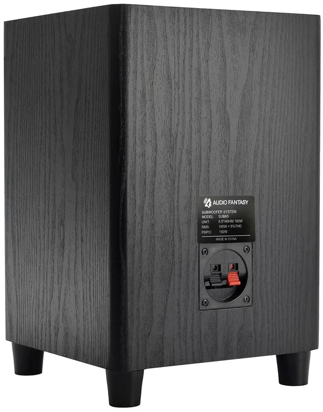 Alt view image 7 of 7 - Audio Fantasy 6.5 Inch Passive Subwoofer, 100W RMS Deep Bass, 150W Peak, 4 Ohm Home Theater Speaker, MDF Wood Cabinet with Anti-Shock Base for Studio & Party, SUB65 Black