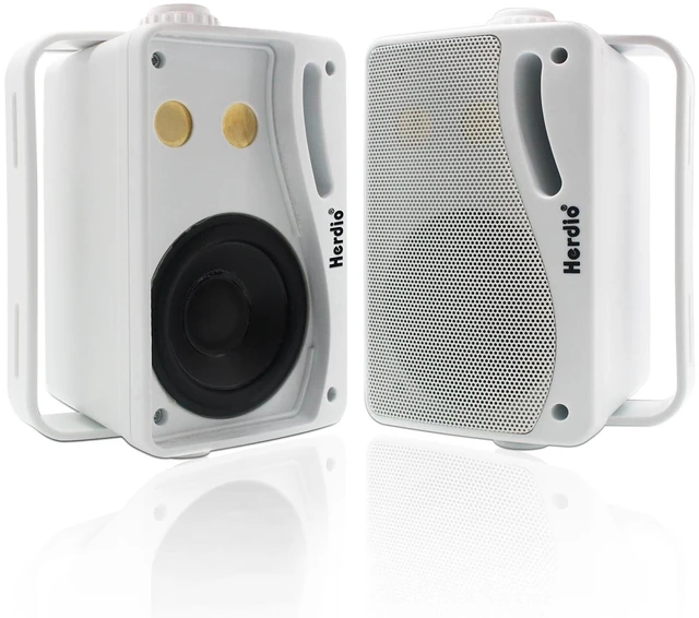Main image of 3.5 Inch Passive Outdoor Speakers Wired Waterproof, 200W 3 Way Premium Mountable Wall Mount Speakers with Superior Sound, All-Weather Durability, for Patio Marine Boat Garage Indoor(White Pair)