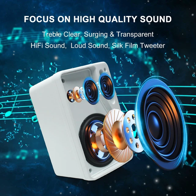 Alt view image 2 of 7 - 3.5 Inch Passive Outdoor Speakers Wired Waterproof, 200W 3 Way Premium Mountable Wall Mount Speakers with Superior Sound, All-Weather Durability, for Patio Marine Boat Garage Indoor(White Pair)