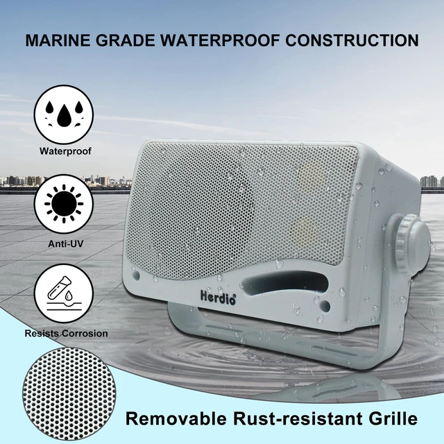 Alt view image 4 of 7 - 3.5 Inch Passive Outdoor Speakers Wired Waterproof, 200W 3 Way Premium Mountable Wall Mount Speakers with Superior Sound, All-Weather Durability, for Patio Marine Boat Garage Indoor(White Pair)