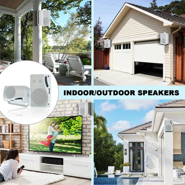 Alt view image 7 of 7 - 3.5 Inch Passive Outdoor Speakers Wired Waterproof, 200W 3 Way Premium Mountable Wall Mount Speakers with Superior Sound, All-Weather Durability, for Patio Marine Boat Garage Indoor(White Pair)
