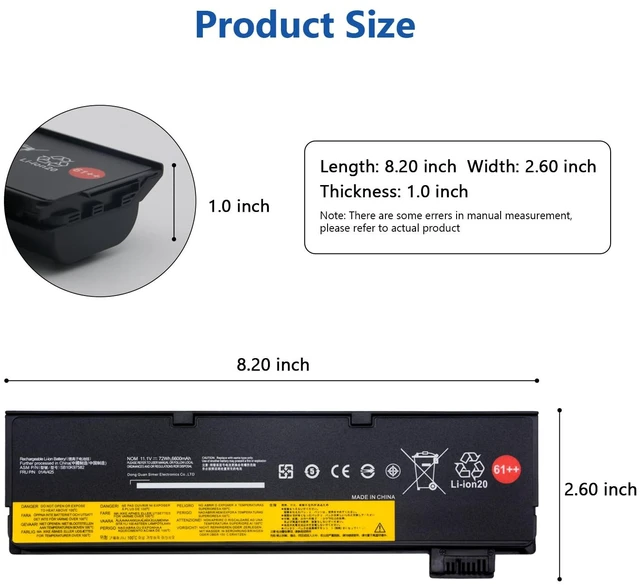 Alt view image 2 of 6 - 01AV427 T480 Laptop Battery Replacement for Len OVO ThinkPad T480 T470 P52S T570 T580 A485 P51S A475 TP25 Series SB10K97584 SB10K97585 X50M08812 4X50M08812 01AV490 01AV492 01AV423 01AV422 01AV428