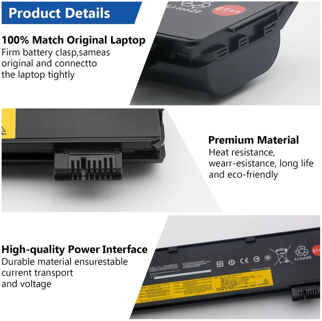 Alt view image 4 of 6 - 01AV427 T480 Laptop Battery Replacement for Len OVO ThinkPad T480 T470 P52S T570 T580 A485 P51S A475 TP25 Series SB10K97584 SB10K97585 X50M08812 4X50M08812 01AV490 01AV492 01AV423 01AV422 01AV428