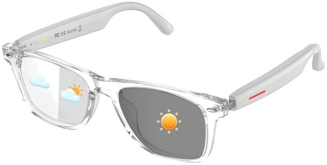 Main image of Smart Bluetooth Glasses with Auto On/Off, Photochromic Lenses & Audio-Clear Touch Control, Hands-Free Calls, Open-Ear Audio, Lightweight Design, Bluetooth Glasses for Travel, Work & Daily Wear