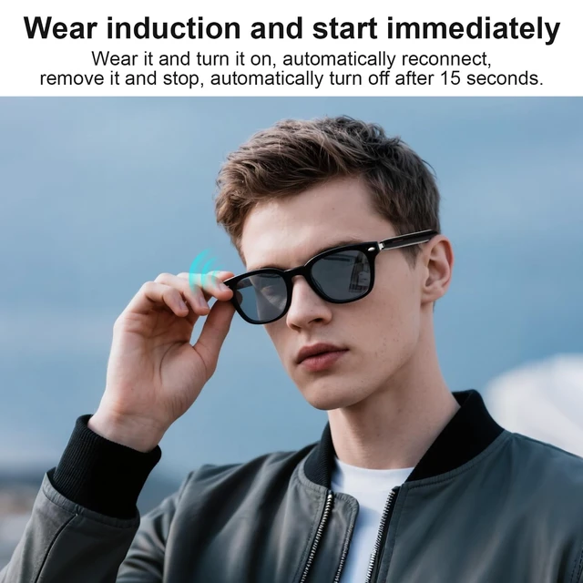 Alt view image 4 of 7 - Smart Bluetooth Glasses with Auto On/Off, Photochromic Lenses & Audio-Clear Touch Control, Hands-Free Calls, Open-Ear Audio, Lightweight Design, Bluetooth Glasses for Travel, Work & Daily Wear