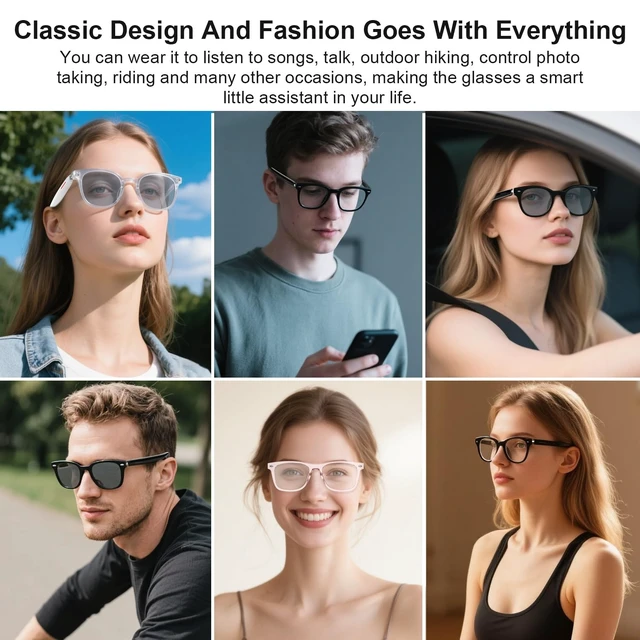 Alt view image 5 of 7 - Smart Bluetooth Glasses with Auto On/Off, Photochromic Lenses & Audio-Clear Touch Control, Hands-Free Calls, Open-Ear Audio, Lightweight Design, Bluetooth Glasses for Travel, Work & Daily Wear