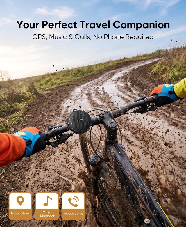 Alt view image 2 of 7 - Bike Speaker, Waterproof Wireless Bluetooth Speaker for Bicycle TF Card Mode, Portable Traveling Bike Speakers, Built in Mic for Bicycle Riding, Showering, Hiking, Pool, Beach, Golfing