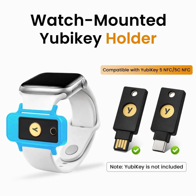 Alt view image 2 of 7 - Watchband Holder for YubiKey 5 NFC and 5C NFC, Blue 360° Protection, NFC Access, TPU Cover for Yubico Security Key, Lightweight, Everyday Carry