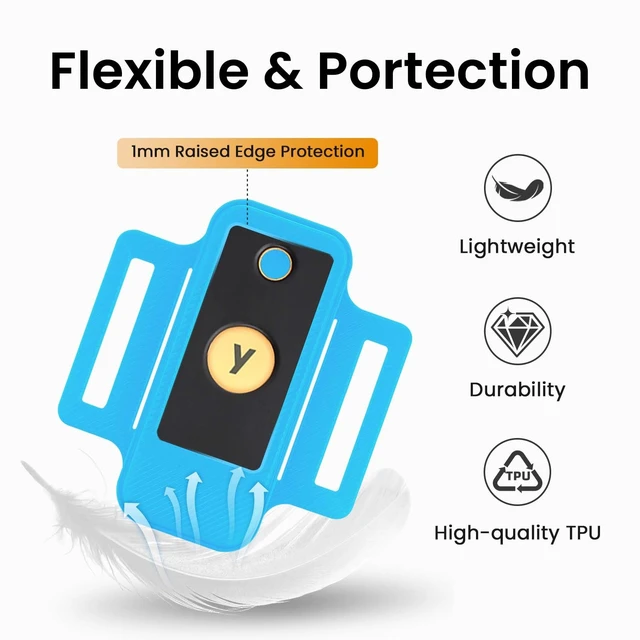 Alt view image 3 of 7 - Watchband Holder for YubiKey 5 NFC and 5C NFC, Blue 360° Protection, NFC Access, TPU Cover for Yubico Security Key, Lightweight, Everyday Carry