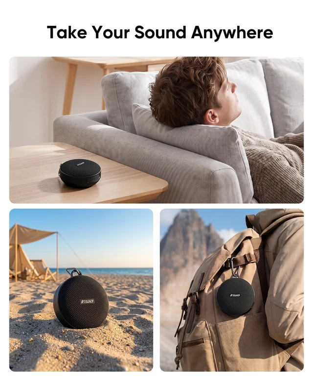 Alt view image 7 of 7 - Bike Speaker, Waterproof Wireless Bluetooth Speaker for Bicycle TF Card Mode, Portable Traveling Bike Speakers, Built in Mic for Bicycle Riding, Showering, Hiking, Pool, Beach, Golfing