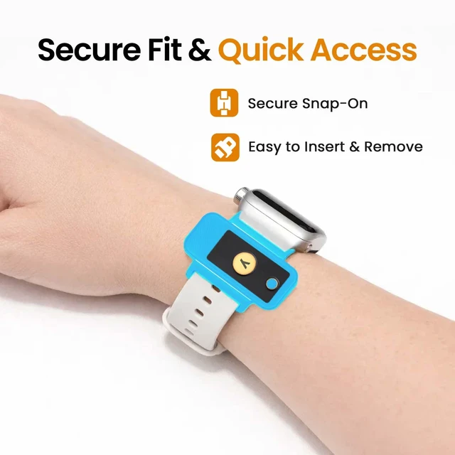 Alt view image 6 of 7 - Watchband Holder for YubiKey 5 NFC and 5C NFC, Blue 360° Protection, NFC Access, TPU Cover for Yubico Security Key, Lightweight, Everyday Carry