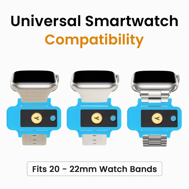 Alt view image 5 of 7 - Watchband Holder for YubiKey 5 NFC and 5C NFC, Blue 360° Protection, NFC Access, TPU Cover for Yubico Security Key, Lightweight, Everyday Carry