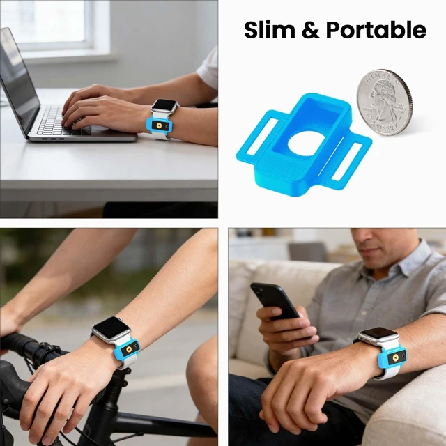 Alt view image 7 of 7 - Watchband Holder for YubiKey 5 NFC and 5C NFC, Blue 360° Protection, NFC Access, TPU Cover for Yubico Security Key, Lightweight, Everyday Carry