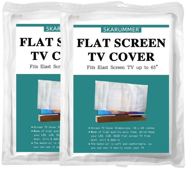 Main image of Foam Flat Screen TV Cover Fits Up to 65''W x 36''H, Flat Screen TV Protection During House Moving, Storing, or Home Renovation (2 PACK)