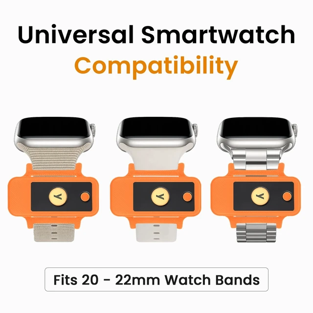 Alt view image 5 of 7 - Watchband Holder for YubiKey 5 NFC and 5C NFC, Orange 360° Protection, NFC Access, TPU Cover for Yubico Security Key, Lightweight, Everyday Carry