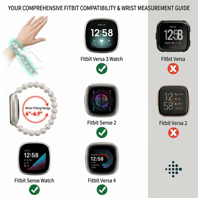 Alt view image 2 of 7 - Bracelet Compatible with Fitbit Versa 4 Bands/3/Sense/Sense 2 for Women, Handmade Beaded Elastic Replacement Wristband for Fitbit Versa 4/3/Sense/Sense 2 Smartwatch