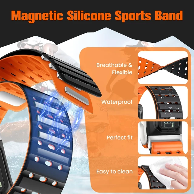 Alt view image 2 of 7 - Bands Compatible with Whoop 5.0 Band - Breathable with Air Holes & On-Wrist Charging, Waterproof Replacement Silicone Sport Strap for Whoop 5.0 One/Peak/Life/MG, Not for Whoop 4.0