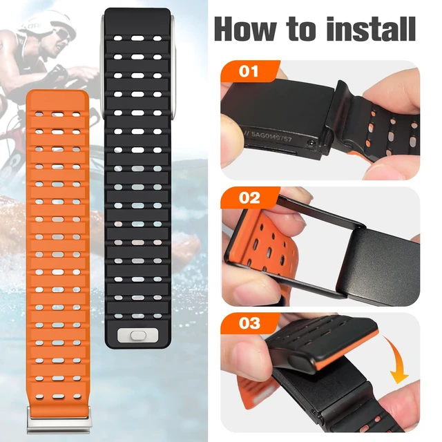 Alt view image 5 of 7 - Bands Compatible with Whoop 5.0 Band - Breathable with Air Holes & On-Wrist Charging, Waterproof Replacement Silicone Sport Strap for Whoop 5.0 One/Peak/Life/MG, Not for Whoop 4.0