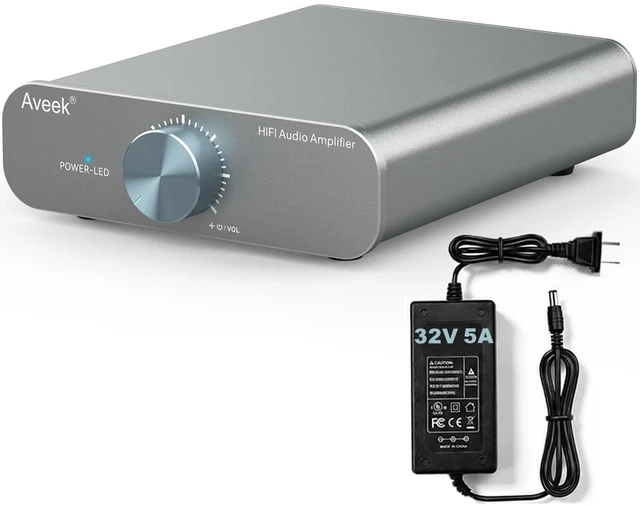 Main image of TPA3255 Stereo Amplifier, 2 Channel Class D Amp for Passive Speakers 32V 5A Adapter Included, RCA & 3.5mm Inputs, Low-Noise HiFi Sound for 2-8 Passive Bookshelf/Tower Speakers, Desktop Audio
