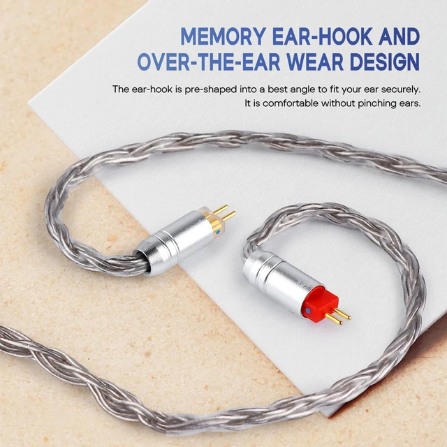 Alt view image 6 of 7 - Tripowin Zonie 16 Core Silver Plated IEM Cable, 2pin 0.78mm, 4.4mm 1.25m SPC in Ear Monitor Wire, Earphone Upgraded Cords for 7hz Zero:2 Orchestra Lite Cadenza Hype4 Supermix4, Grey
