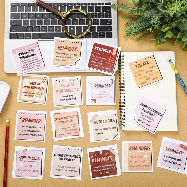Alt view image 3 of 6 - 300 Pcs Motivational Mental Health Affirmation Stickers, Boho Color Affirmation Station Mirror Stickers, Motivational Bulletin Board for Classroom, Growth Mindset Wall Decor for Back to School