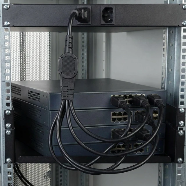 Alt view image 5 of 7 - 6.5FT/2M Computer Power Splitter Cord NEMA 5-15P to IEC320 4X C13 Monitor Power Cord, Y-Power Cable, C13 Splitter,16AWG/18AWG,10A 125V,Power Supply for 4 Devices at a Time, UL Listed