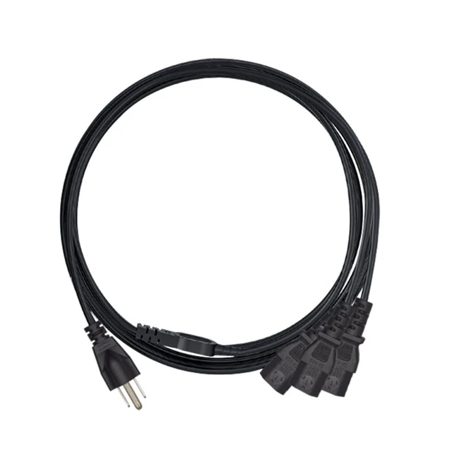 Alt view image 2 of 7 - 3.2FT/1M Computer Power Splitter Cord NEMA 5-15P to IEC320 3X C13 Monitor Power Cord, Y-Power Cable, C13 Splitter,16AWG/18AWG,10A 125V,Power Supply for 3 Devices at a Time, UL Listed