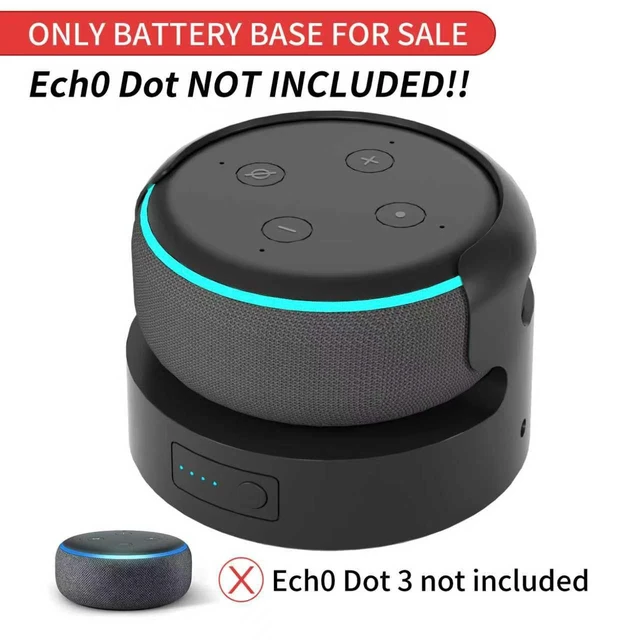 Alt view image 4 of 7 - Battery Base for Echo Dot 3rd Gen Battery Stand Portable Charger for Dot 3rd and Google Mini 2 Back up Battery 8 Hours Play time, Not Include dot Speaker (Black 5200)