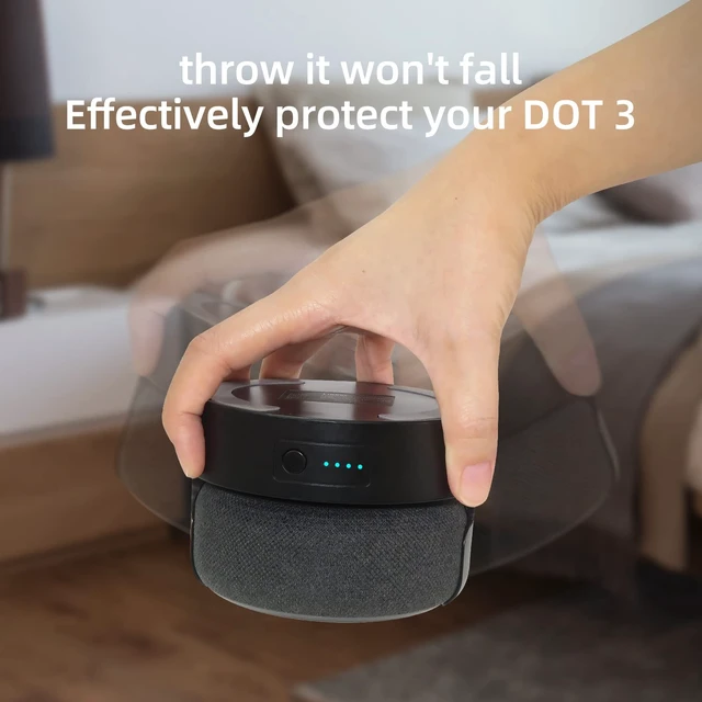 Alt view image 5 of 7 - Battery Base for Echo Dot 3rd Gen Battery Stand Portable Charger for Dot 3rd and Google Mini 2 Back up Battery 8 Hours Play time, Not Include dot Speaker (Black 5200)
