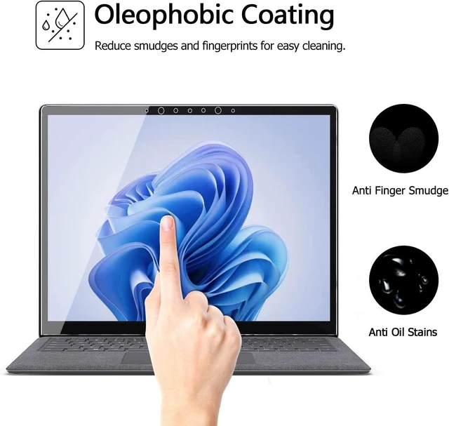 Alt view image 6 of 7 - AmorShield Tempered Glass Screen Protector for Surface Laptop 6 15" Scratch Resistant, Ultra Clear, Smooth Touch, Fingerprint Resistant, for Surface 6/5/4/3 15 inch, 2-Pack