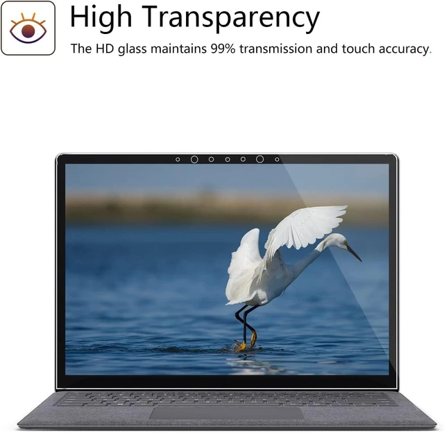 Alt view image 5 of 7 - AmorShield Tempered Glass Screen Protector for Surface Laptop 6 15" Scratch Resistant, Ultra Clear, Smooth Touch, Fingerprint Resistant, for Surface 6/5/4/3 15 inch, 2-Pack