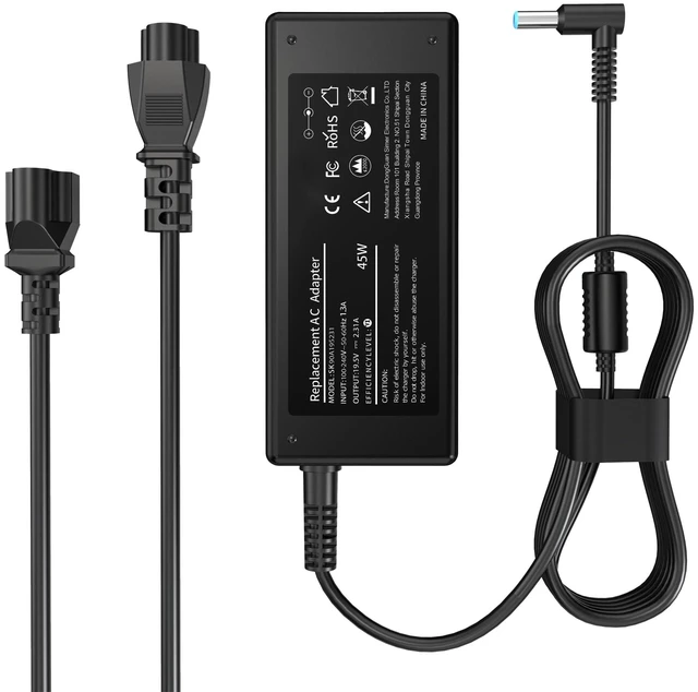 Main image of 45W 19.5V 2.31A for HP Laptop Charger Blue Tip 4.5mm,HP Pavilion x360 11 13 15, Zbook 14u G4 G5 15u 15 G3, 14 15 Notebook, Stream 11 13 14,Elitebook Folio,Spectre,Envy AC Adapter with Power Cord