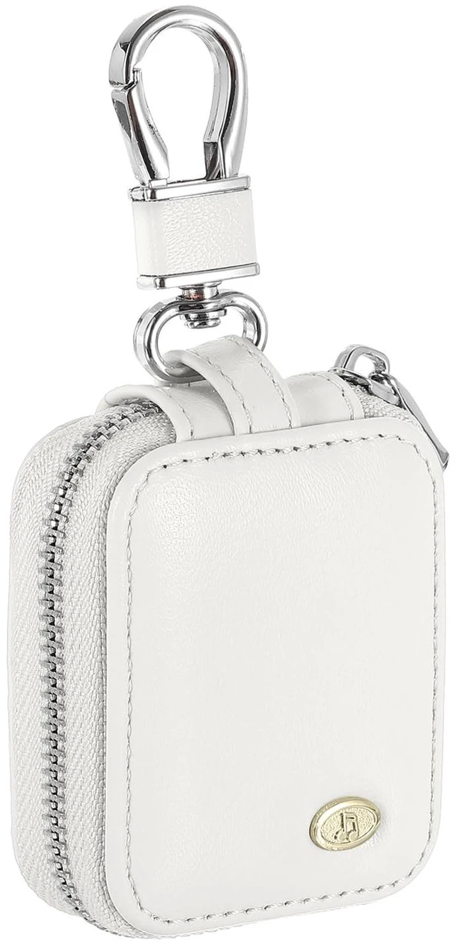 Main image of Earbuds Cases, Earphone Case Holder, PU Leather Ear Buds Case Zipper Organizer Small with Mesh Pocket for USB Cable, Wireless Wired Earphones, White