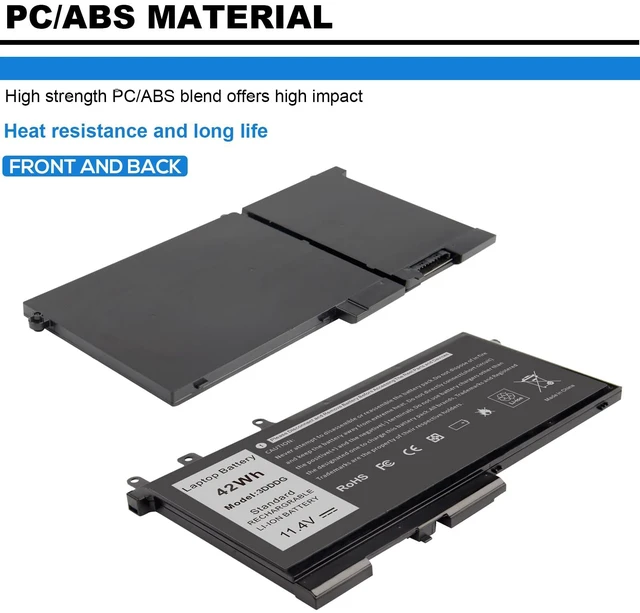 Alt view image 5 of 7 - 3DDDG (42Wh) Battery Compatible with Dell Latitude 5280 E5280 5290 5480 E5480 5490 5580 5590 03VC9Y 45N3J