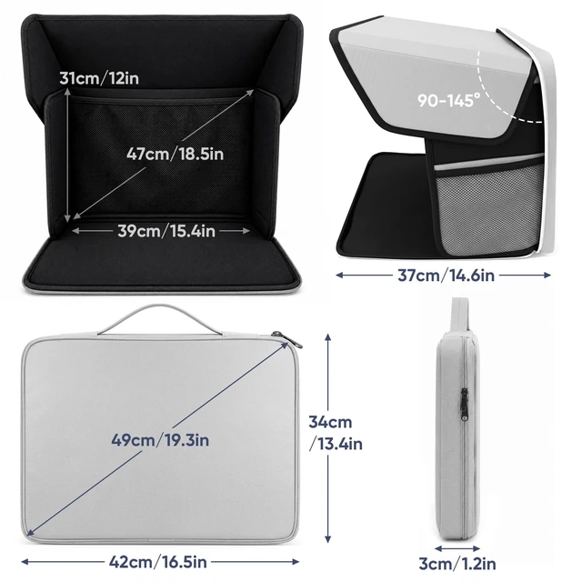 Alt view image 7 of 7 - Laptop Sun Shade, Fits 12-16 Inch Laptop, Privacy Laptop Tent, Anti-Glare Uv-Heat Reflective & Water-Resistant Material, Laptop Shade for Working Outside, Travel, 2-in-1 Foldable Laptop Canopy