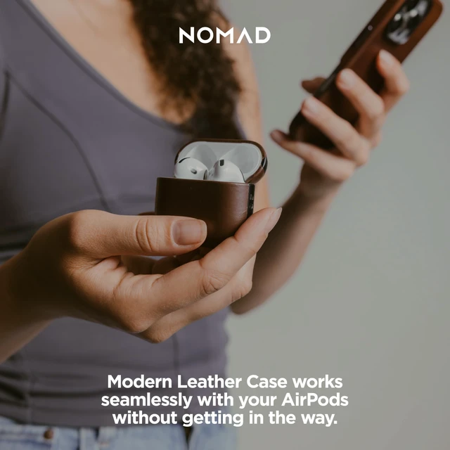 Alt view image 7 of 7 - Airpods 4 Case in Brown Leather, AirPods 4 Cover, Compatible with New AirPods 5, Qi and MagSafe Charging Compatible, AirPods 4 and 5 Leather Case