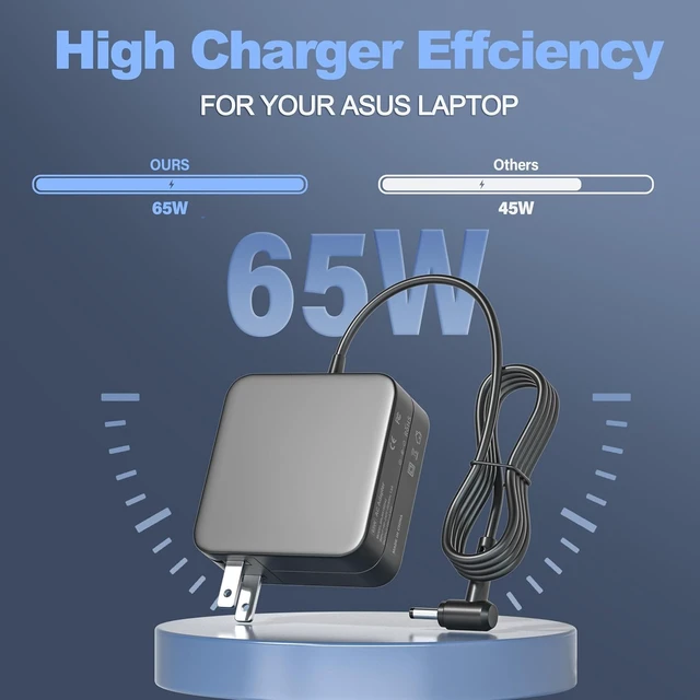 Alt view image 4 of 7 - 65W Laptop Charger for Asus Vivobook (Flip) 14 15 16 17 S14 S15 Go 12 14 15 for Vivo Book F412 F512 X512 F412DA F512DA F512JA F512FA X512FA X512DA 45W Power Supply