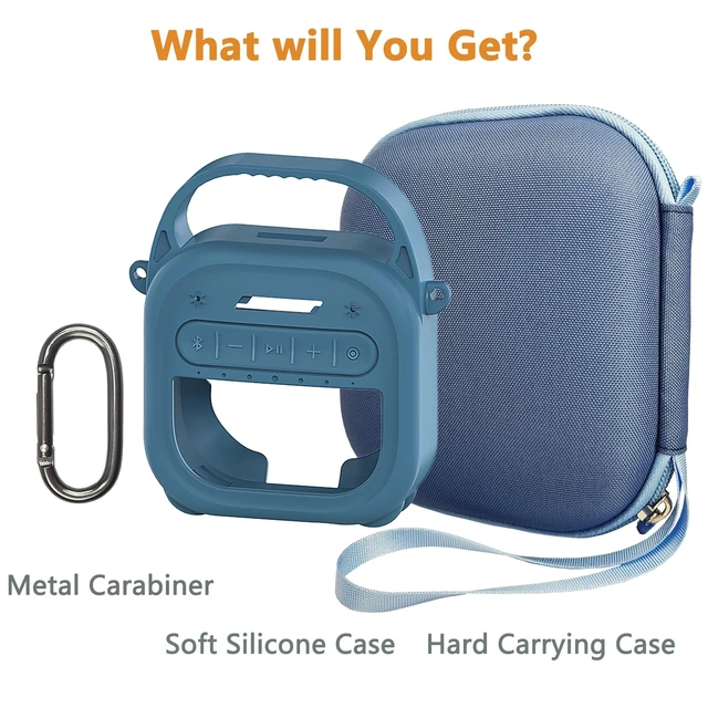 Alt view image 2 of 7 - Protective Case for Bose SoundLink Micro 2nd Gen Bluetooth Speaker, Blue Hard Carrying Case and Silicone Cover for Micro 2 Portable Speaker Accessories, Shockproof Handle Case Set