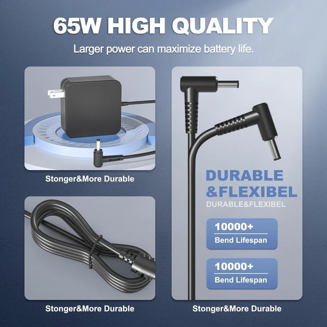 Alt view image 5 of 7 - 65W Laptop Charger for Asus Vivobook (Flip) 14 15 16 17 S14 S15 Go 12 14 15 for Vivo Book F412 F512 X512 F412DA F512DA F512JA F512FA X512FA X512DA 45W Power Supply