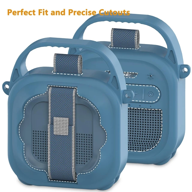 Alt view image 7 of 7 - Protective Case for Bose SoundLink Micro 2nd Gen Bluetooth Speaker, Blue Hard Carrying Case and Silicone Cover for Micro 2 Portable Speaker Accessories, Shockproof Handle Case Set