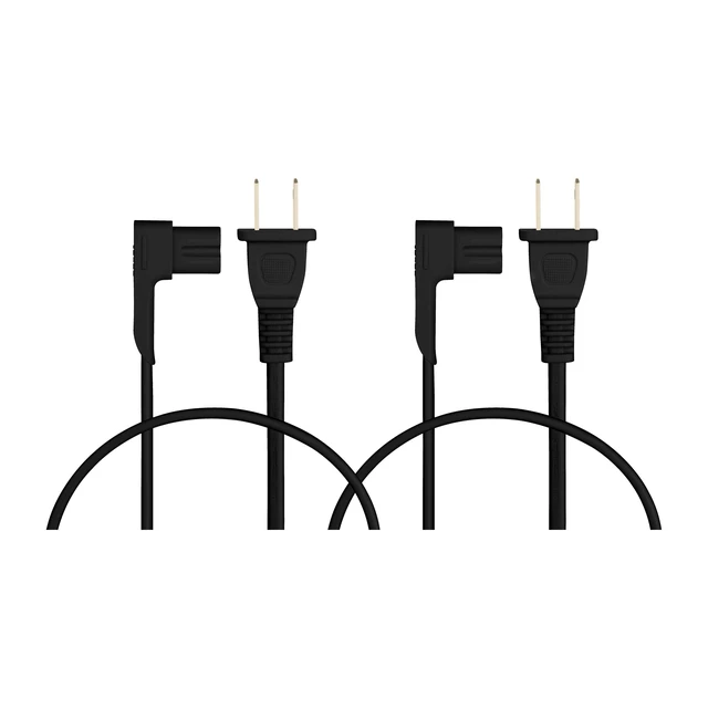Alt view image 6 of 7 - 19.5in 2-Pack Power Cord Compatible with Sonos One, Sonos One SL, Sonos Play-1 Speakers - Power Plug Cable (Short, Black)